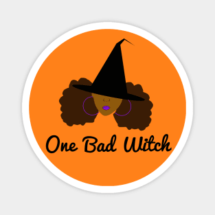 One Bad Witch Halloween Magnet